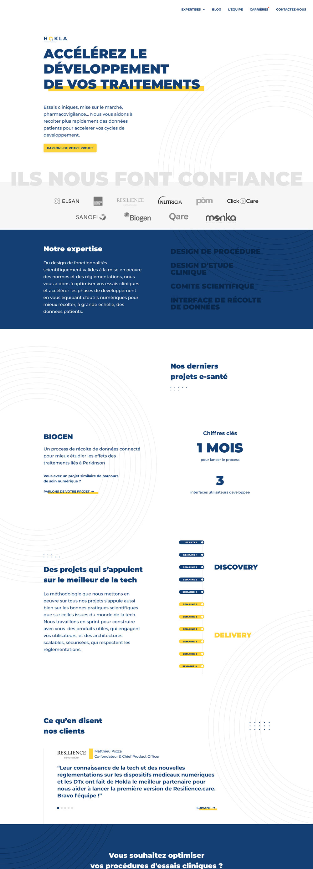 Page developpement de traitement