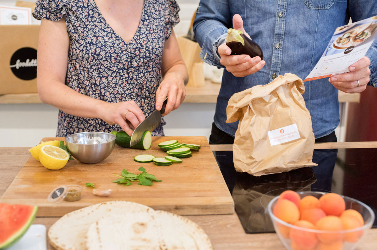 Atelier de cuisine pour produire l'une des recettes